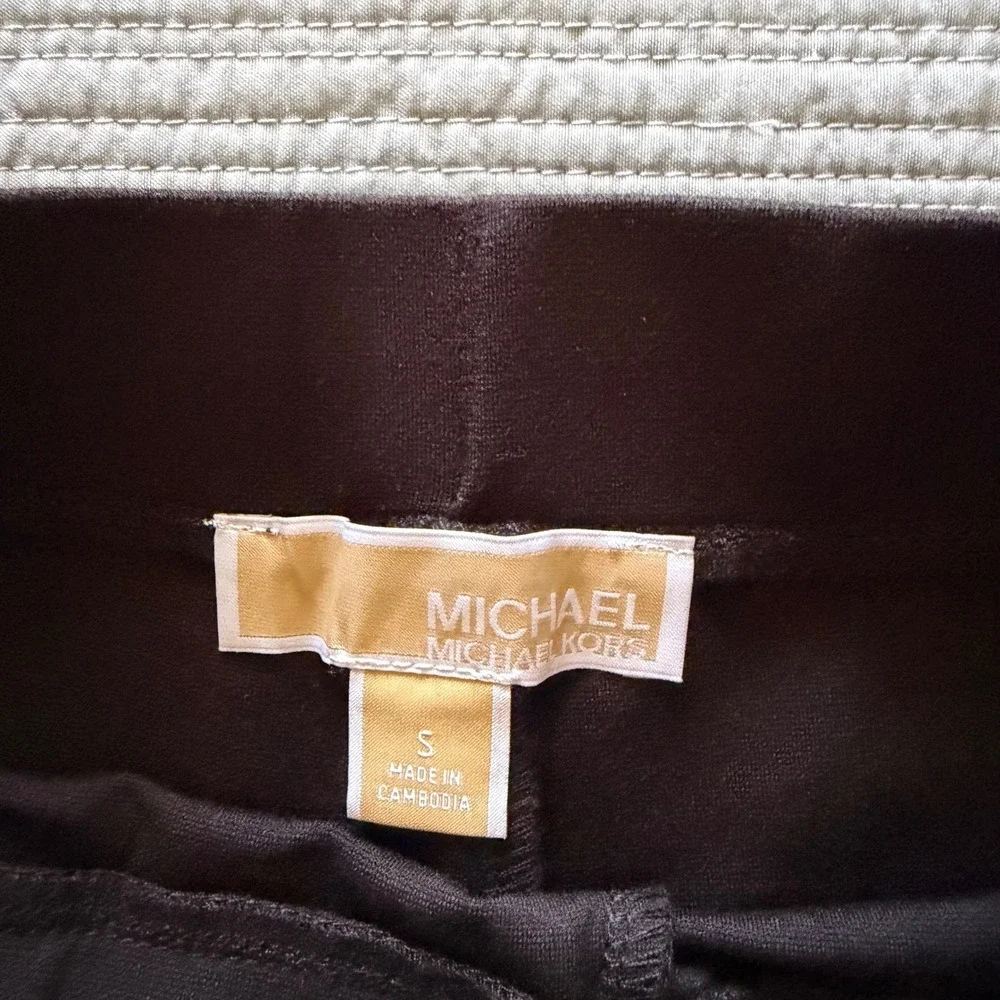 NWT Michael Kors Women's Black Straight Ankle  Pants Gold Zip Accents Size S - Picture 11 of 13